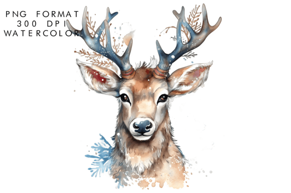 Download Watercolor Reindeer Clipart - Watercolor reindeer clipart Collection