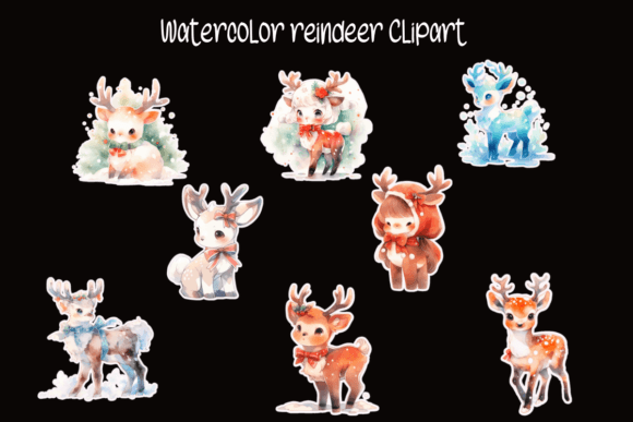 Download Watercolor Reindeer Clipart - Watercolor reindeer clipart Collection