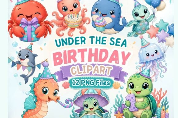 Download Under the Sea Birthday Clipart PNG - Birthday clipart Collection