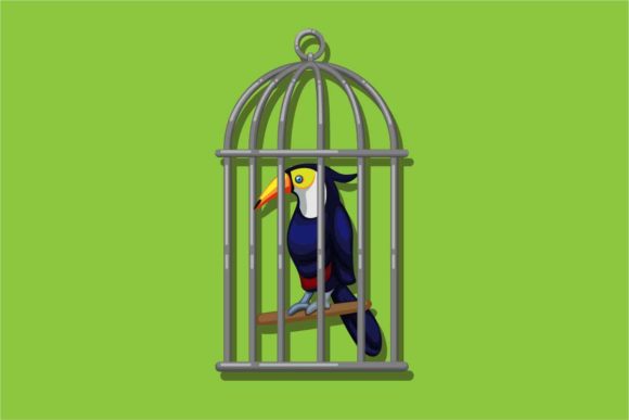 Download Toucan in Birdcage. Exotic Bird Vector - Exotic bird Collection