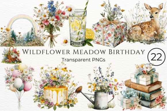 Download Wildflower Meadow Birthday Clipart - Birthday clipart Collection